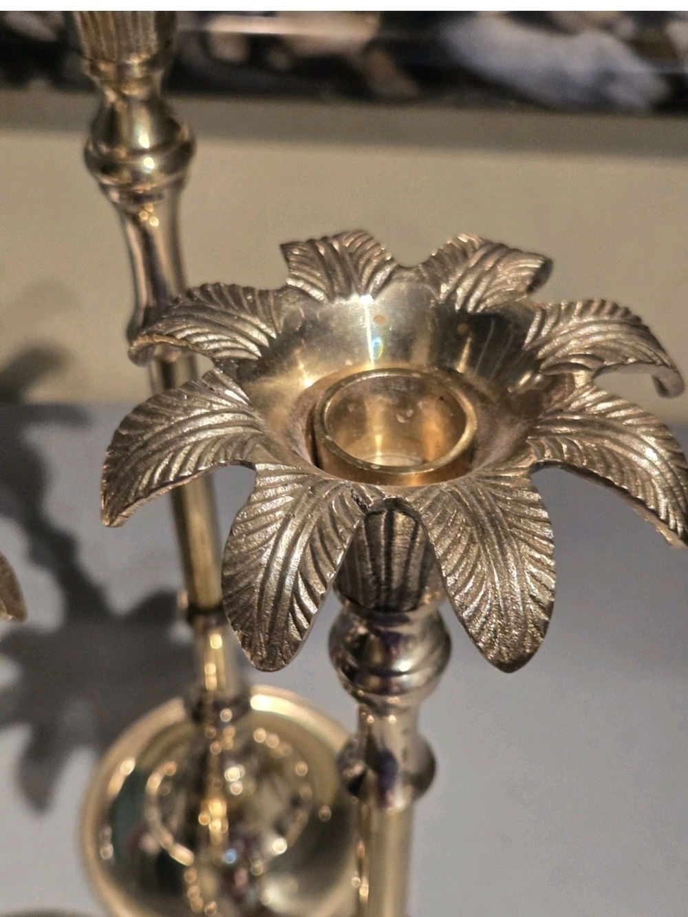 3 Piece Brass Candlestick Holders - Picture 3 of 7